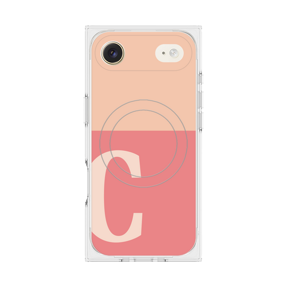Premium Square Case with MagSafe［ Original - initial two tone - C pink ］
