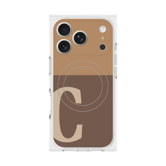 Premium Square Case with MagSafe［ Original - initial two tone - C brown ］