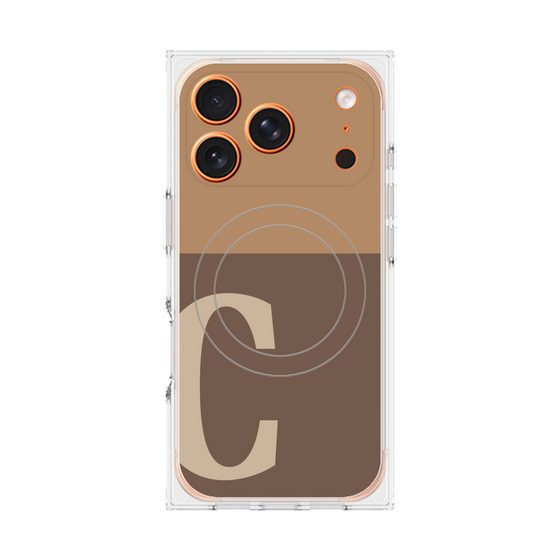 Premium Square Case with MagSafe［ Original - initial two tone - C brown ］