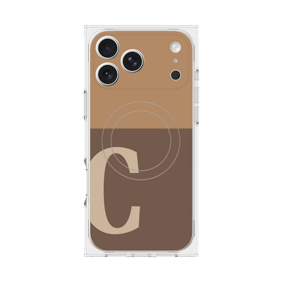 Premium Square Case with MagSafe［ Original - initial two tone - C brown ］