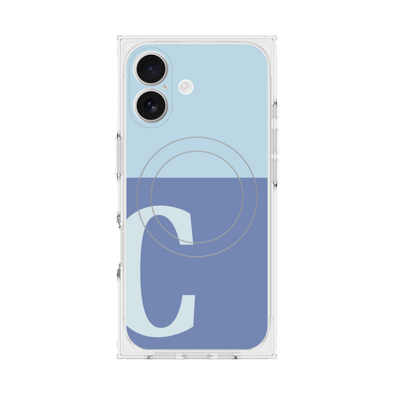 Premium Square Case with MagSafe［ Original - initial two tone - C blue ］