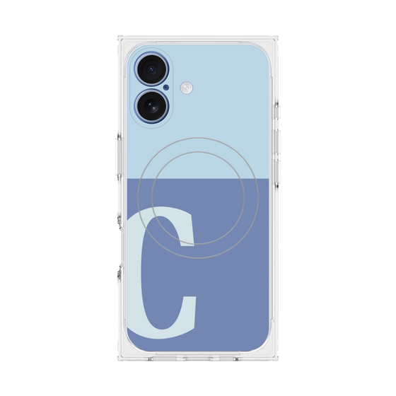 Premium Square Case with MagSafe［ Original - initial two tone - C blue ］