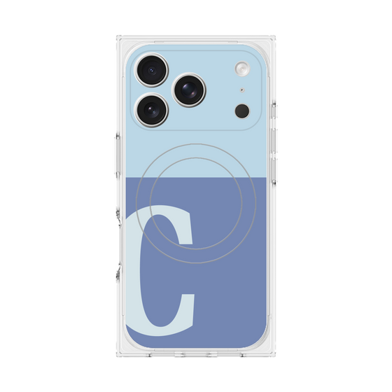Premium Square Case with MagSafe［ Original - initial two tone - C blue ］