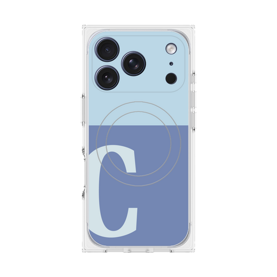 Premium Square Case with MagSafe［ Original - initial two tone - C blue ］