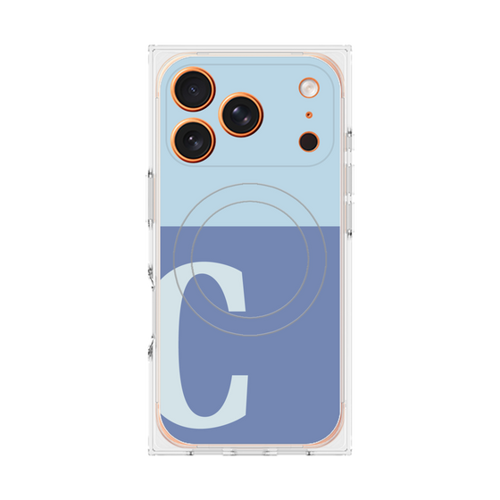 Premium Square Case with MagSafe［ Original - initial two tone - C blue ］