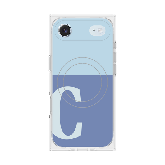 Premium Square Case with MagSafe［ Original - initial two tone - C blue ］