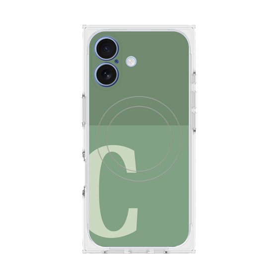 Premium Square Case with MagSafe［ Original - initial two tone - C green ］