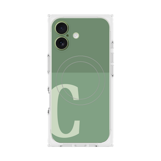 Premium Square Case with MagSafe［ Original - initial two tone - C green ］