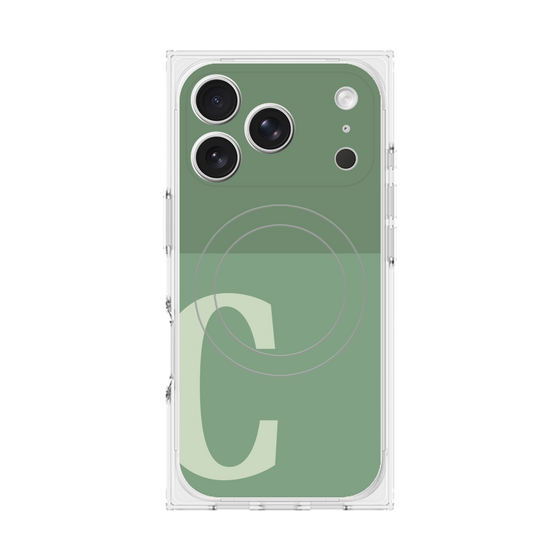 Premium Square Case with MagSafe［ Original - initial two tone - C green ］