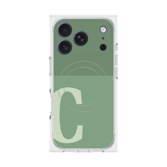 Premium Square Case with MagSafe［ Original - initial two tone - C green ］