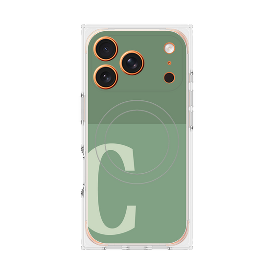 Premium Square Case with MagSafe［ Original - initial two tone - C green ］