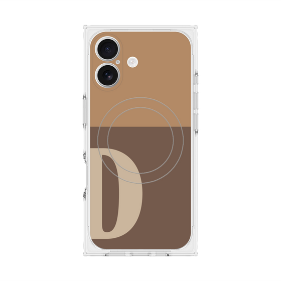 Premium Square Case with MagSafe［ Original - initial two tone - D brown ］