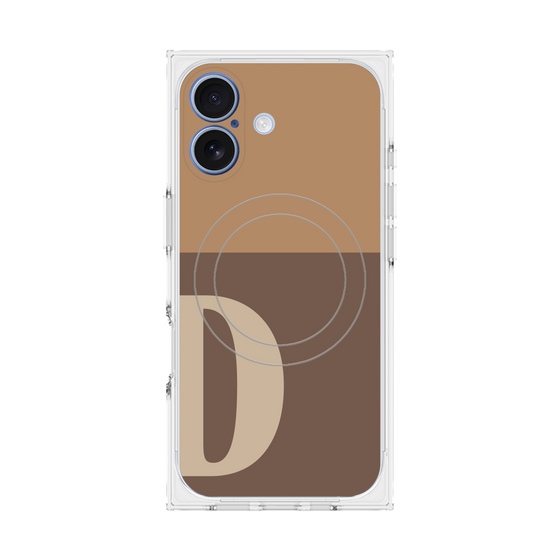 Premium Square Case with MagSafe［ Original - initial two tone - D brown ］