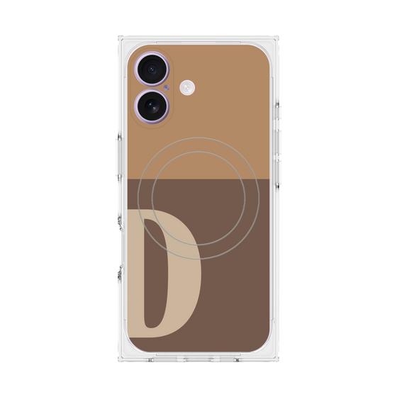 Premium Square Case with MagSafe［ Original - initial two tone - D brown ］