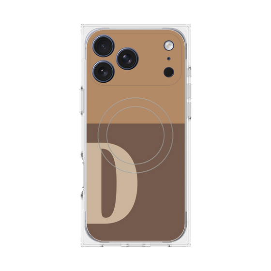 Premium Square Case with MagSafe［ Original - initial two tone - D brown ］