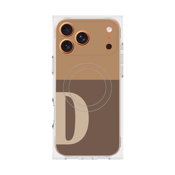 Premium Square Case with MagSafe［ Original - initial two tone - D brown ］