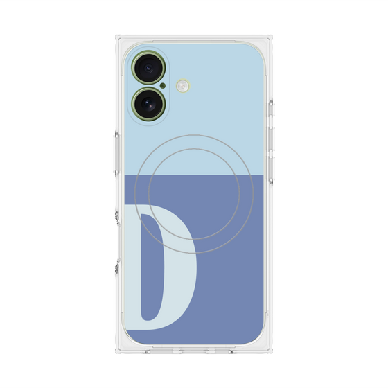 Premium Square Case with MagSafe［ Original - initial two tone - D blue ］