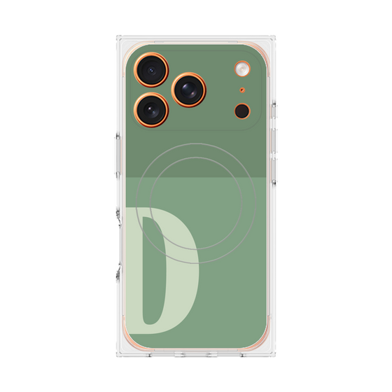Premium Square Case with MagSafe［ Original - initial two tone - D green ］