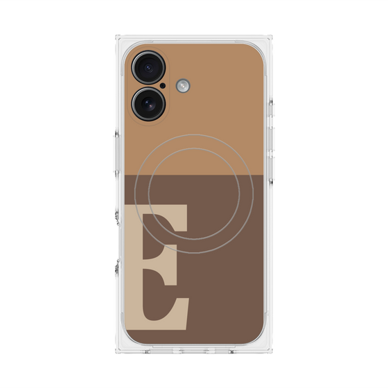 Premium Square Case with MagSafe［ Original - initial two tone - E brown ］