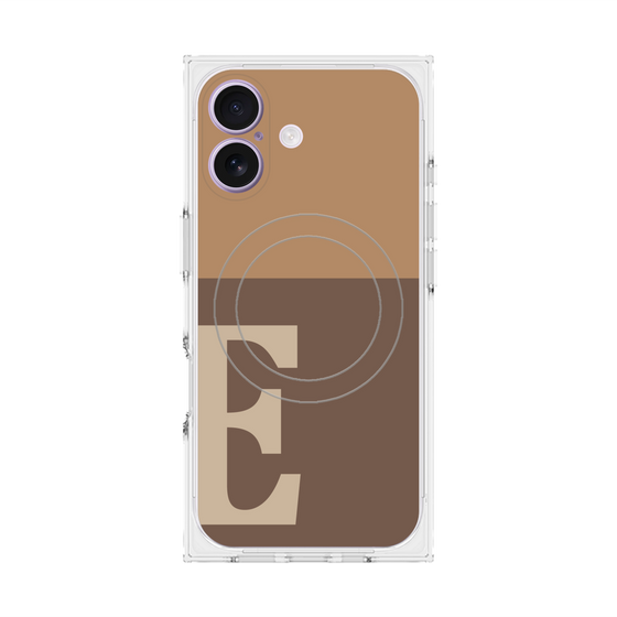 Premium Square Case with MagSafe［ Original - initial two tone - E brown ］
