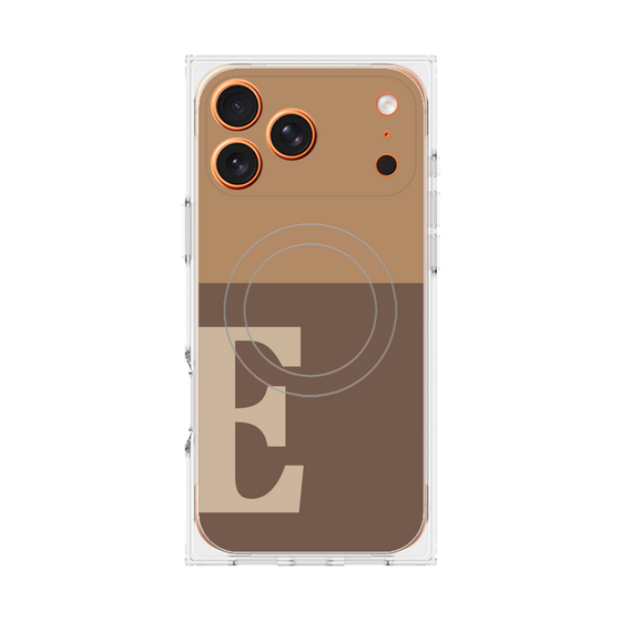 Premium Square Case with MagSafe［ Original - initial two tone - E brown ］