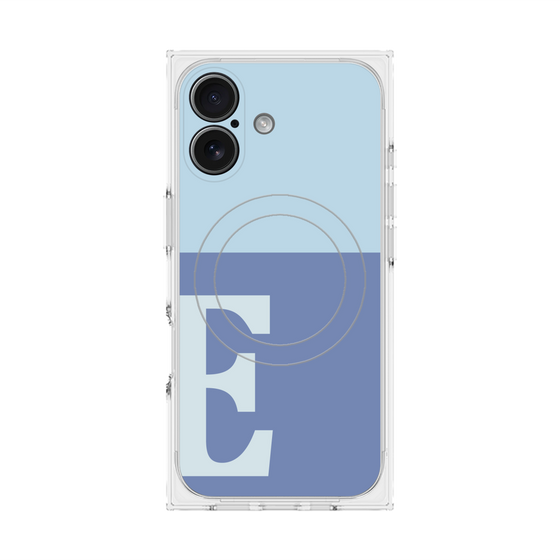Premium Square Case with MagSafe［ Original - initial two tone - E blue ］