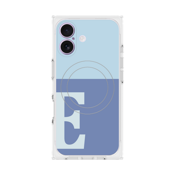 Premium Square Case with MagSafe［ Original - initial two tone - E blue ］