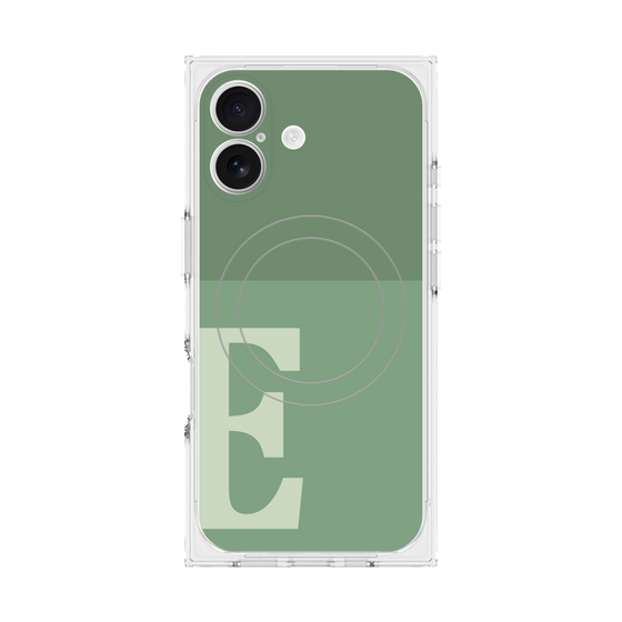 Premium Square Case with MagSafe［ Original - initial two tone - E green ］