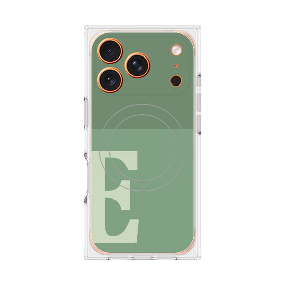 Premium Square Case with MagSafe［ Original - initial two tone - E green ］