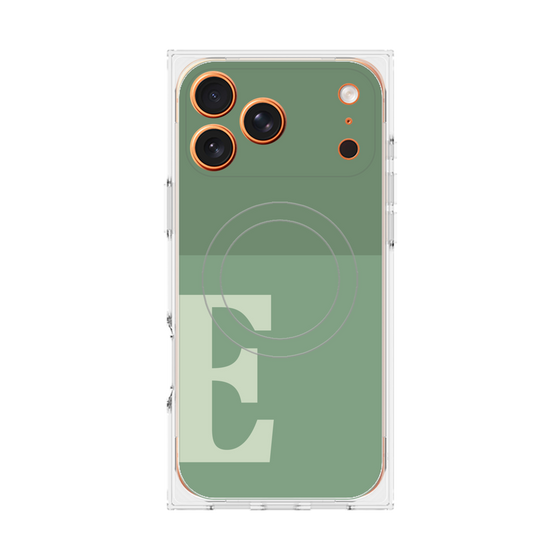 Premium Square Case with MagSafe［ Original - initial two tone - E green ］