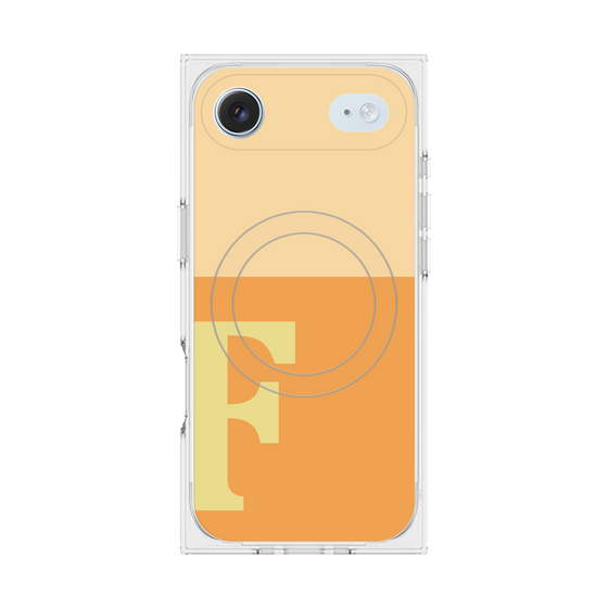 Premium Square Case with MagSafe［ Original - initial two tone - F orange ］