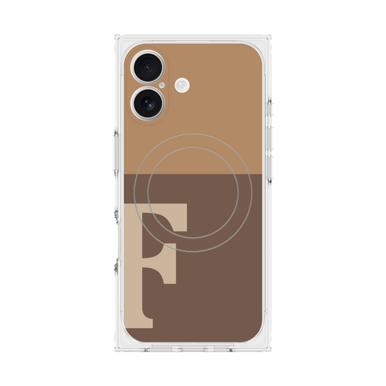 Premium Square Case with MagSafe［ Original - initial two tone - F brown ］
