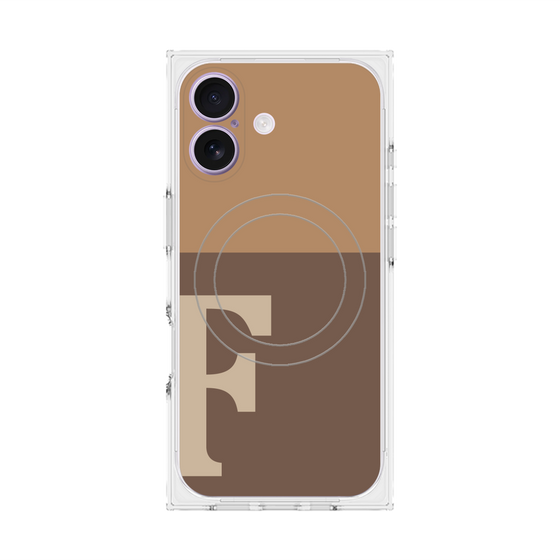 Premium Square Case with MagSafe［ Original - initial two tone - F brown ］