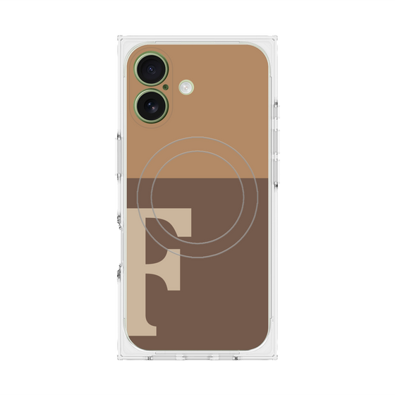 Premium Square Case with MagSafe［ Original - initial two tone - F brown ］