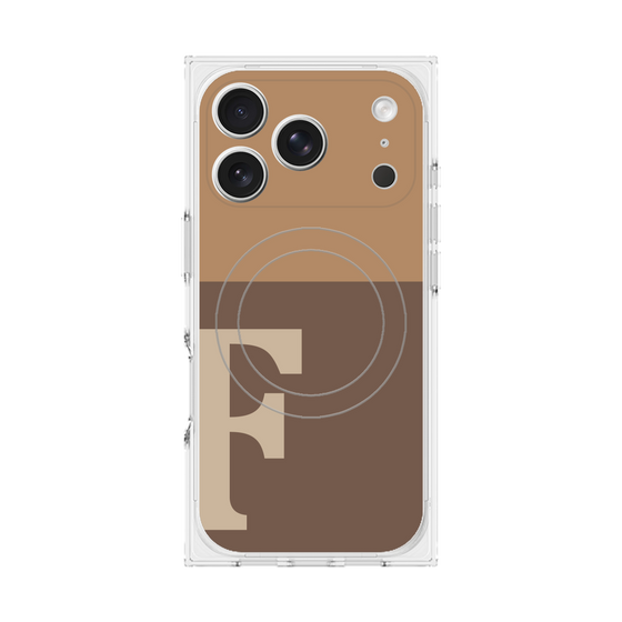 Premium Square Case with MagSafe［ Original - initial two tone - F brown ］