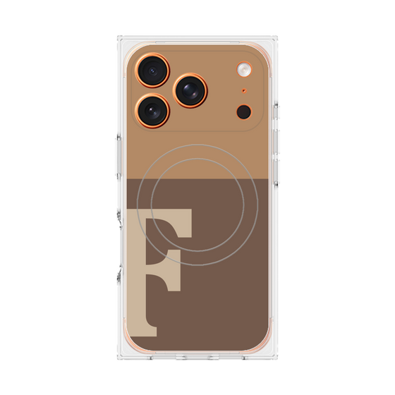 Premium Square Case with MagSafe［ Original - initial two tone - F brown ］