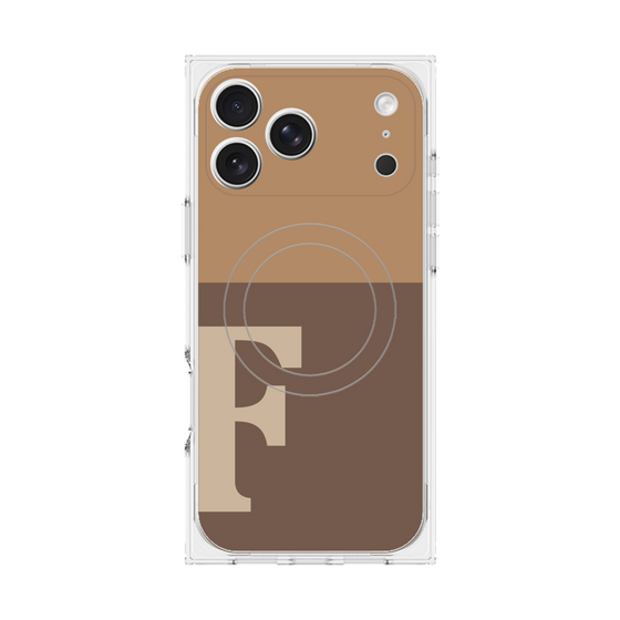 Premium Square Case with MagSafe［ Original - initial two tone - F brown ］