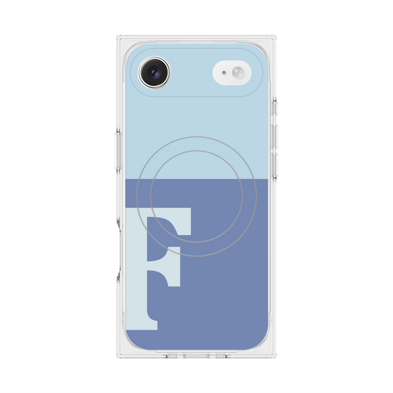 Premium Square Case with MagSafe［ Original - initial two tone - F blue ］