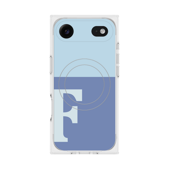 Premium Square Case with MagSafe［ Original - initial two tone - F blue ］