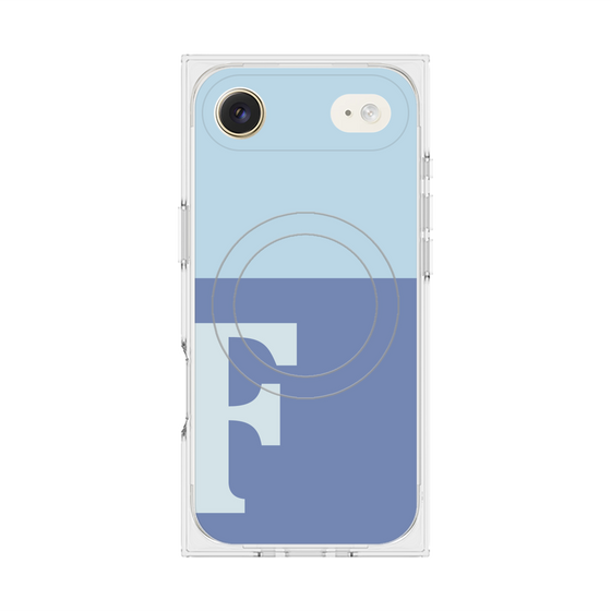 Premium Square Case with MagSafe［ Original - initial two tone - F blue ］