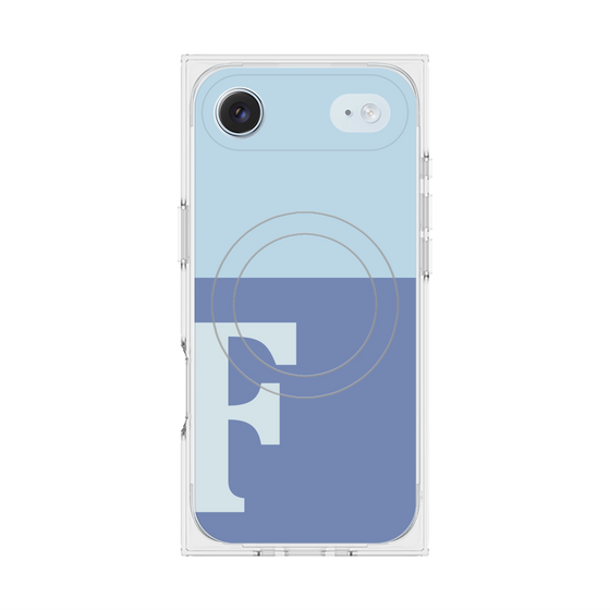 Premium Square Case with MagSafe［ Original - initial two tone - F blue ］