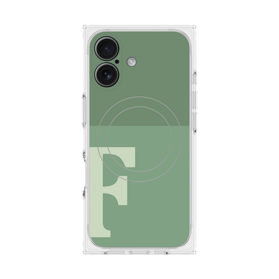 Premium Square Case with MagSafe［ Original - initial two tone - F green ］