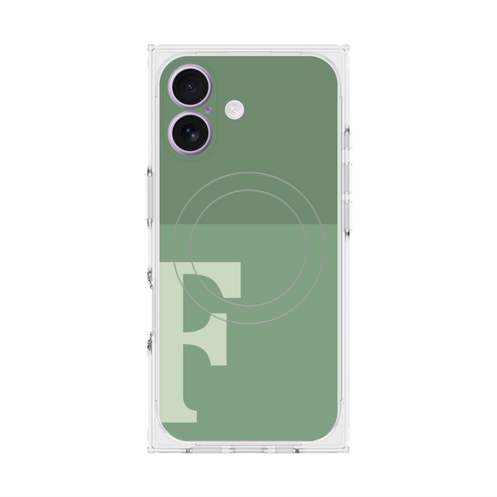 Premium Square Case with MagSafe［ Original - initial two tone - F green ］