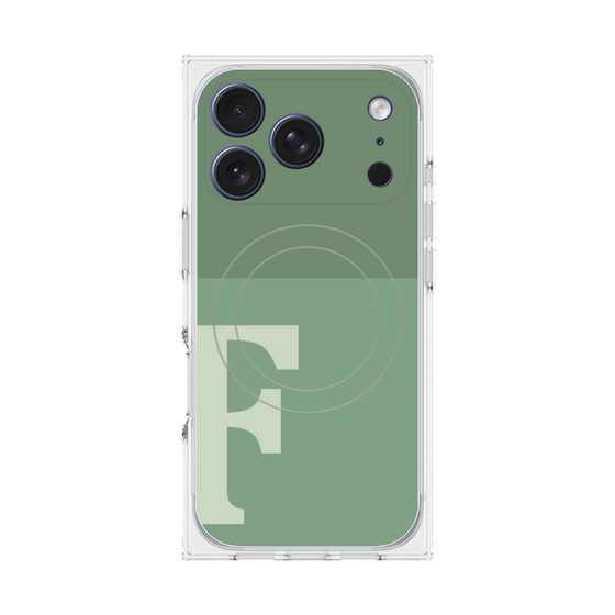 Premium Square Case with MagSafe［ Original - initial two tone - F green ］