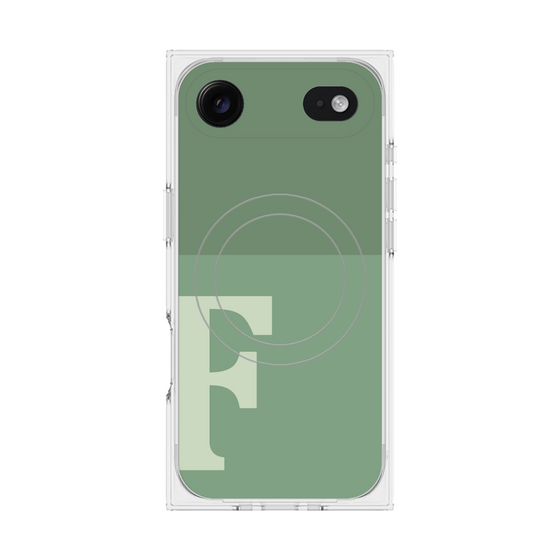 Premium Square Case with MagSafe［ Original - initial two tone - F green ］