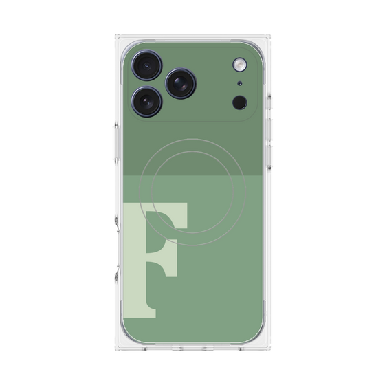 Premium Square Case with MagSafe［ Original - initial two tone - F green ］