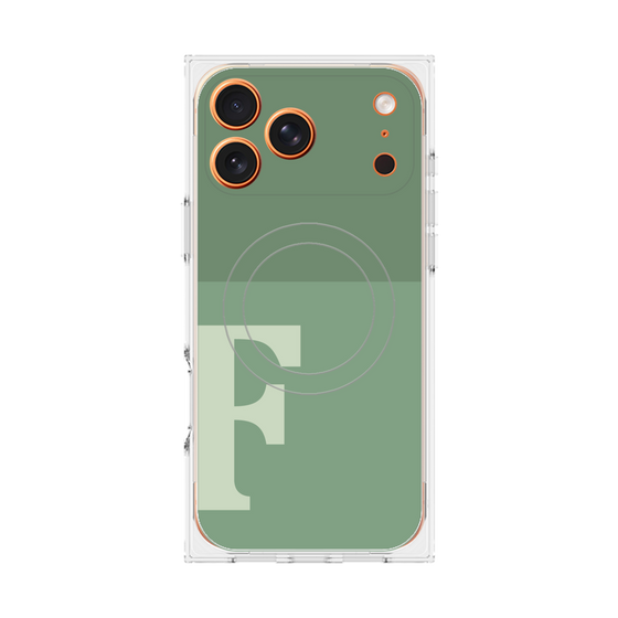 Premium Square Case with MagSafe［ Original - initial two tone - F green ］