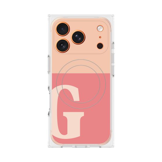 Premium Square Case with MagSafe［ Original - initial two tone - G pink ］