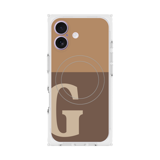 Premium Square Case with MagSafe［ Original - initial two tone - G brown ］