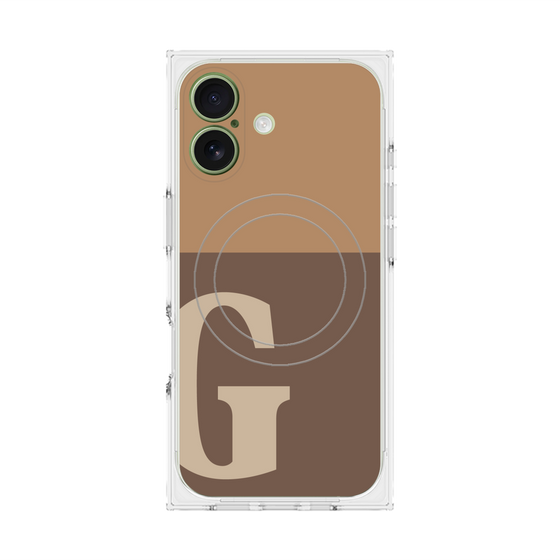 Premium Square Case with MagSafe［ Original - initial two tone - G brown ］